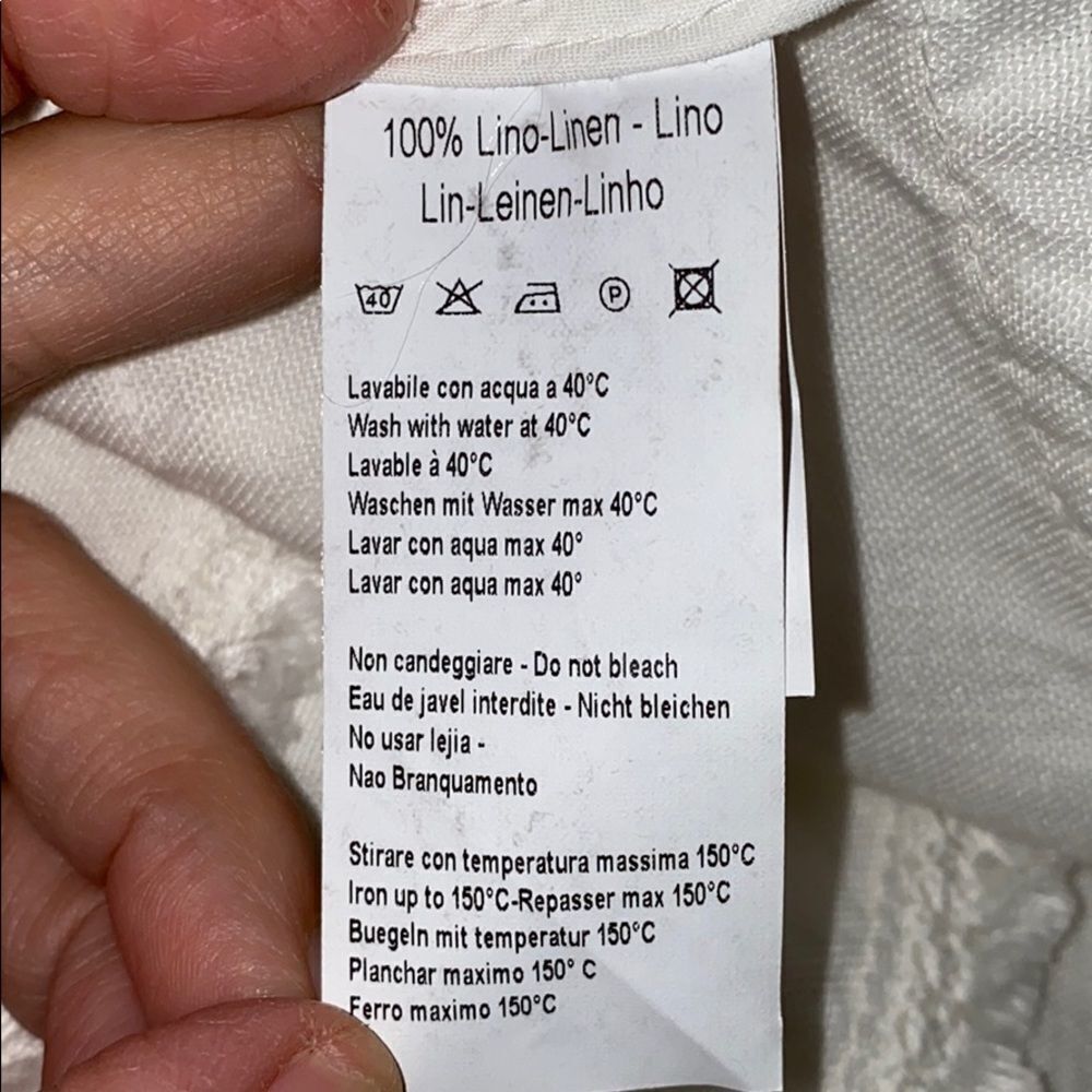 120% Lino White Fringe Jacket Hook & Eye Closure Size 6 - Picture 6 of 16